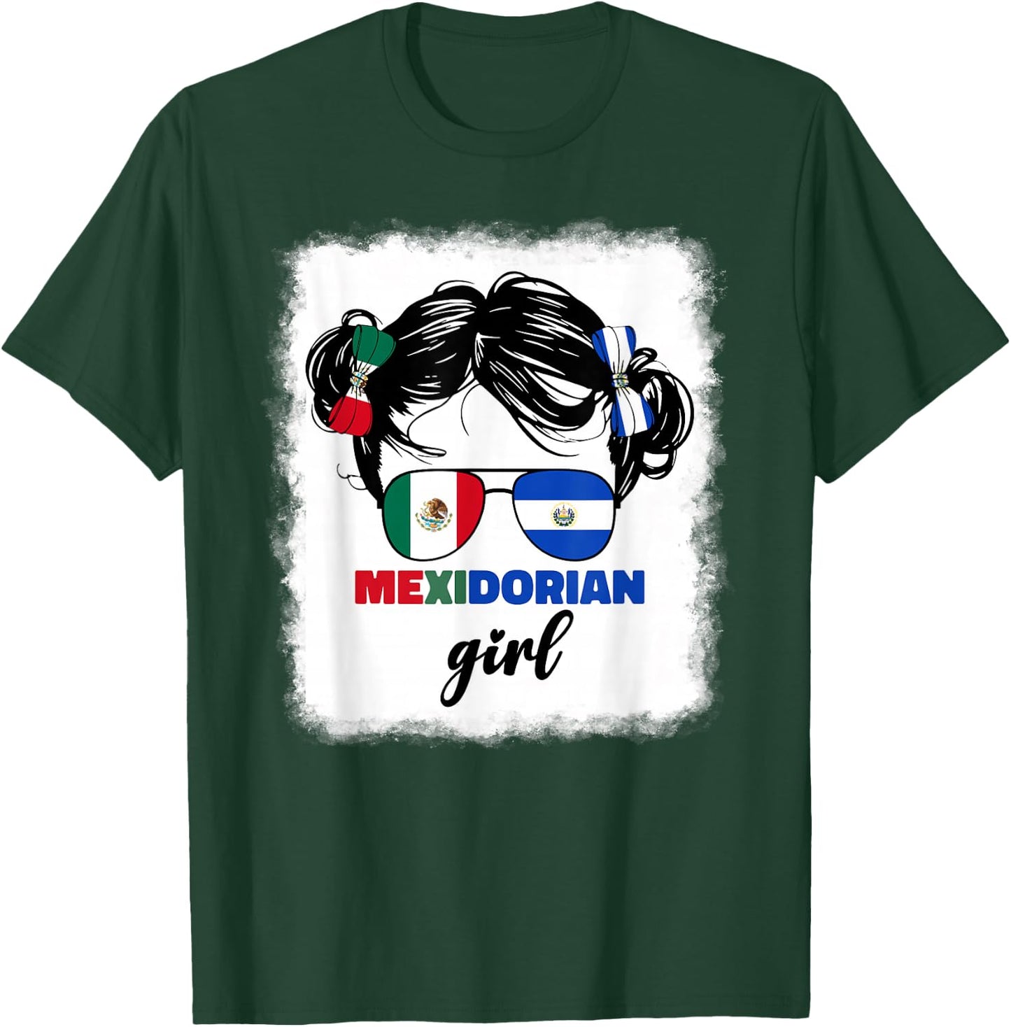 Half Mexican And Salvadorian Mexico El Salvador Girl Kids T-Shirt - T-Shirt | Forest