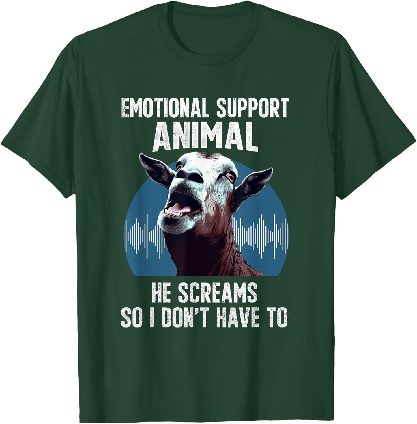 Screaming Goat Emotional Support Animal Goat Owner Raiser T-Shirt - T-Shirt | Forest
