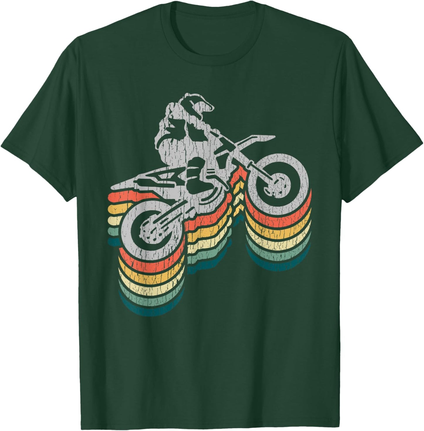Retro Dirt Bike Rider Funny Enduro Biker Motorcycle Lovers T-Shirt - T-Shirt | Forest