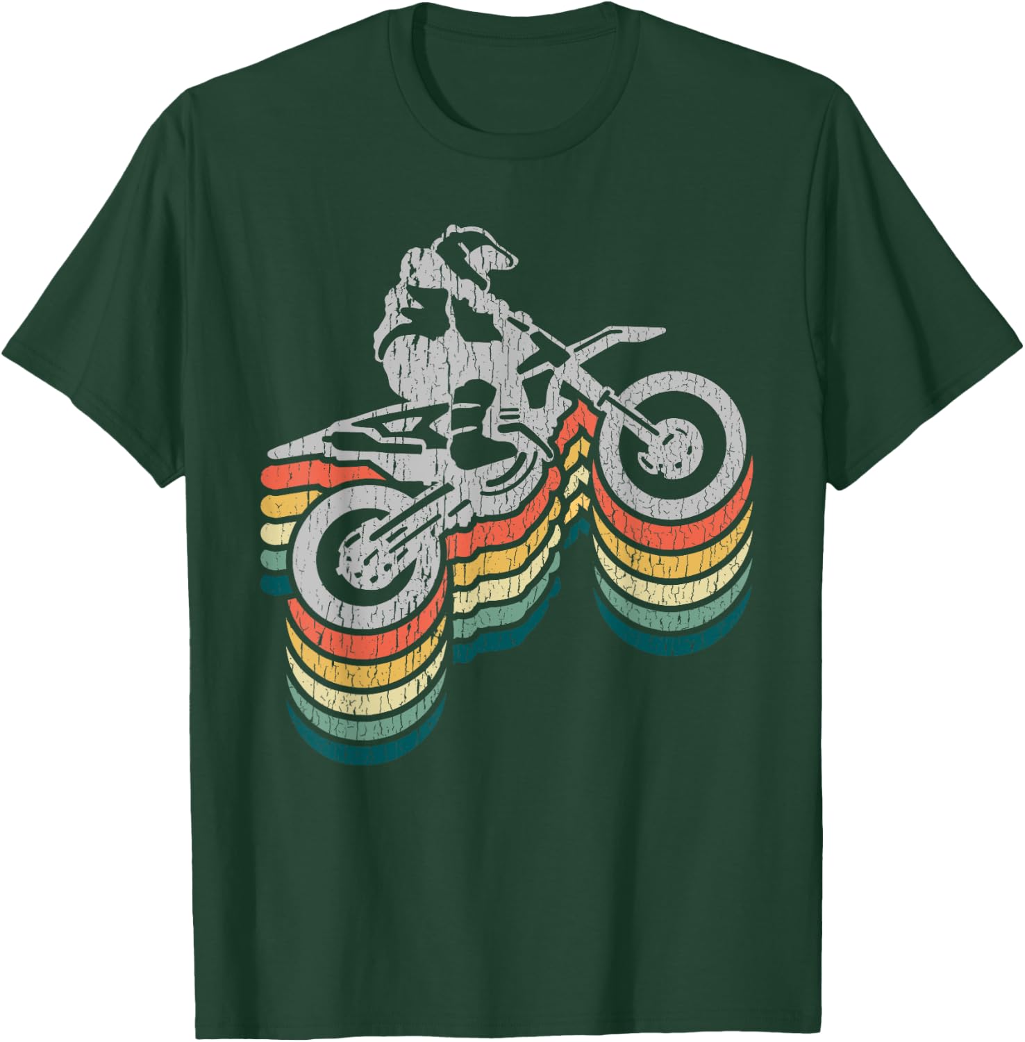 Retro Dirt Bike Rider Funny Enduro Biker Motorcycle Lovers T-Shirt - T-Shirt | Forest