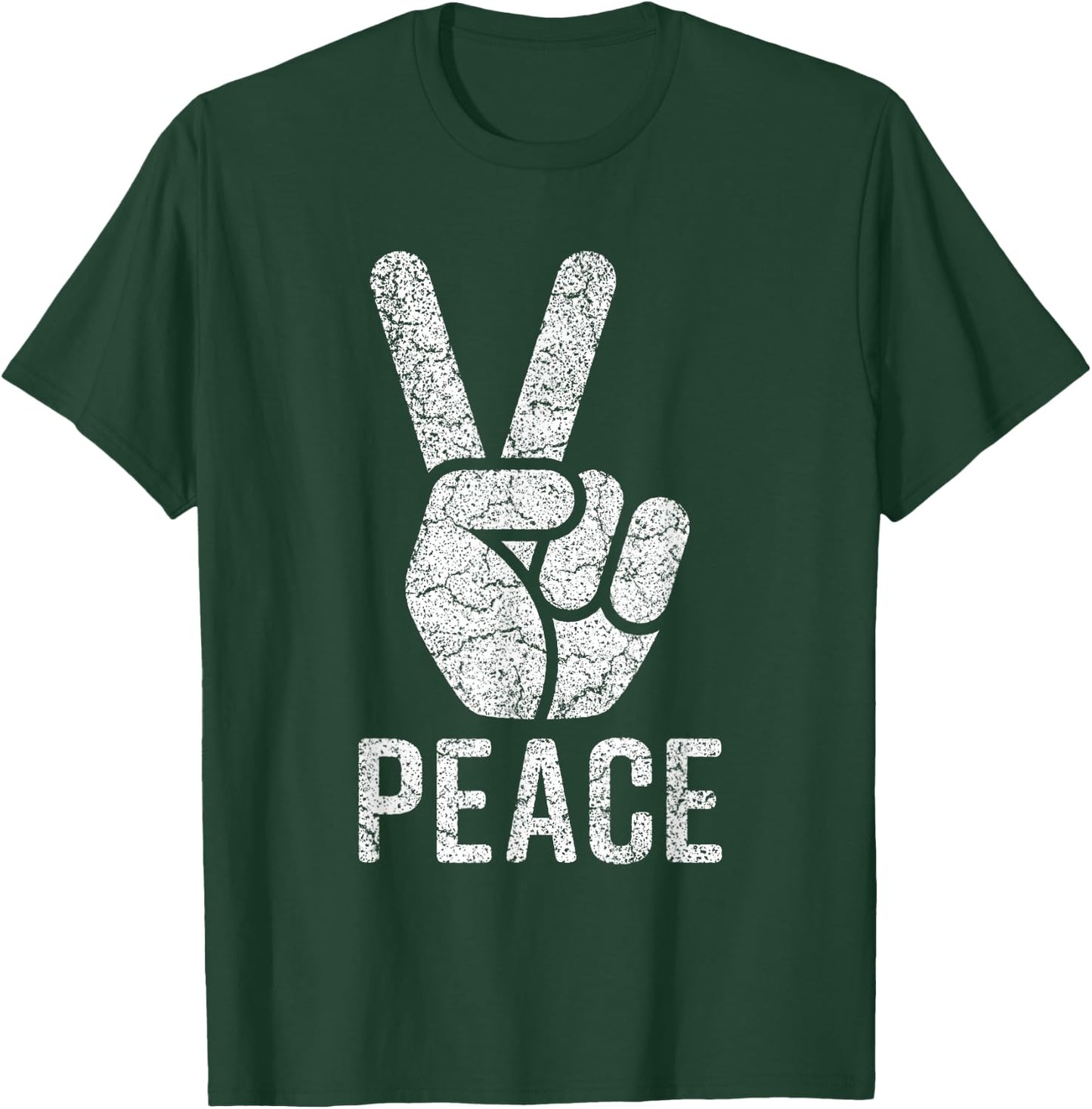 Peace Sign Shirt Women Men Kids Vintage 60s 70s Hippie Gift T-Shirt - T-Shirt | Forest