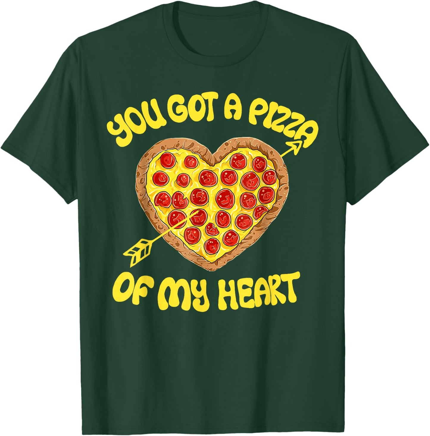 Pizza Heart Lover Funny Valentines Matching Couple Men Boys T-Shirt - T-Shirt | Forest