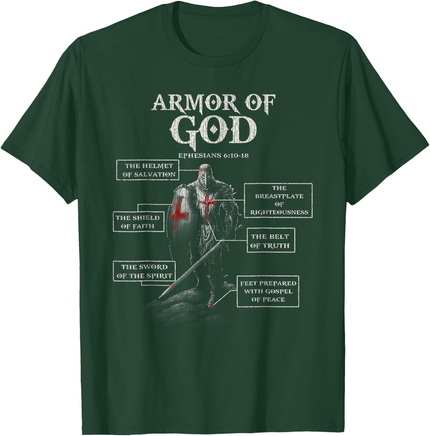 Vintage Armor Of God Bible Verse Cool For Religious T-Shirt - T-Shirt | Forest
