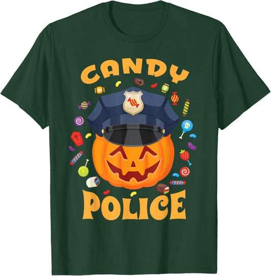 Candy Police Halloween Party Costume Security Funny T-Shirt - T-Shirt | Forest