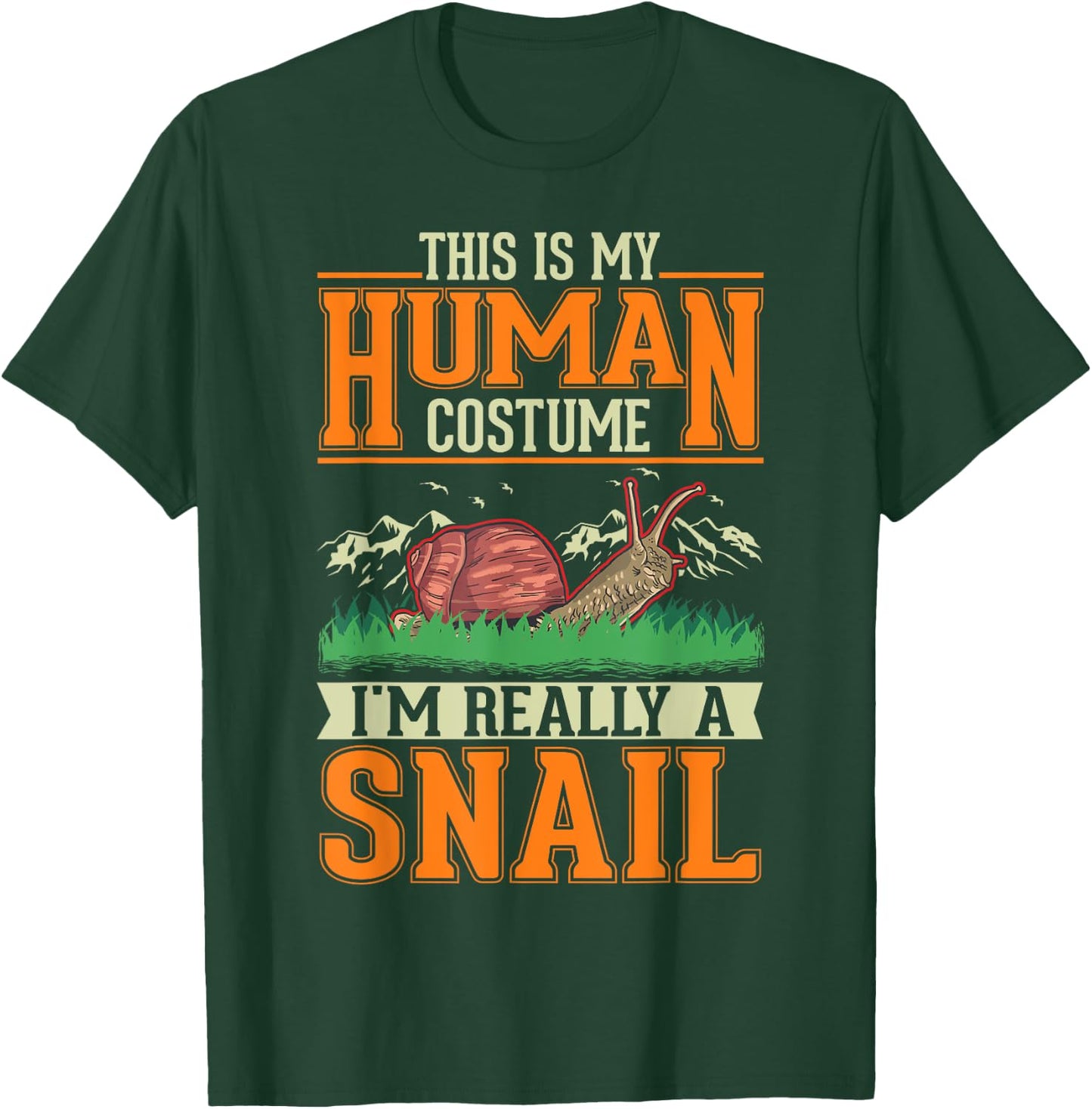 Snail Human Costume Halloween Snail T-Shirt - T-Shirt | Forest