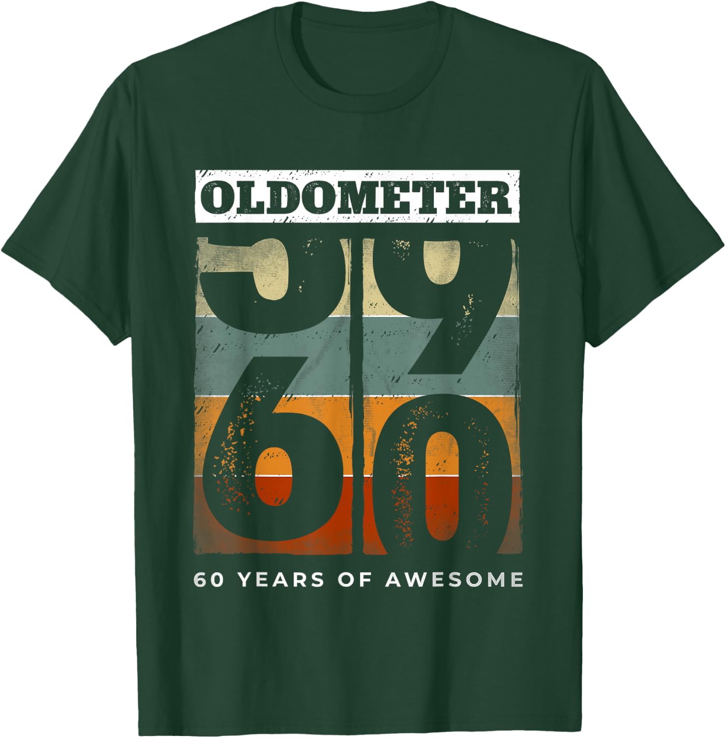 Oldometer Vintage 60th Birthday Men Retro Funny 60 Year Old T-Shirt - T-Shirt | Forest