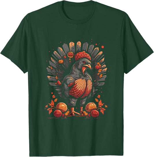 Turkey Fall Leaves Thanksgiving Day Animal Men Women Kids T-Shirt - T-Shirt | Forest