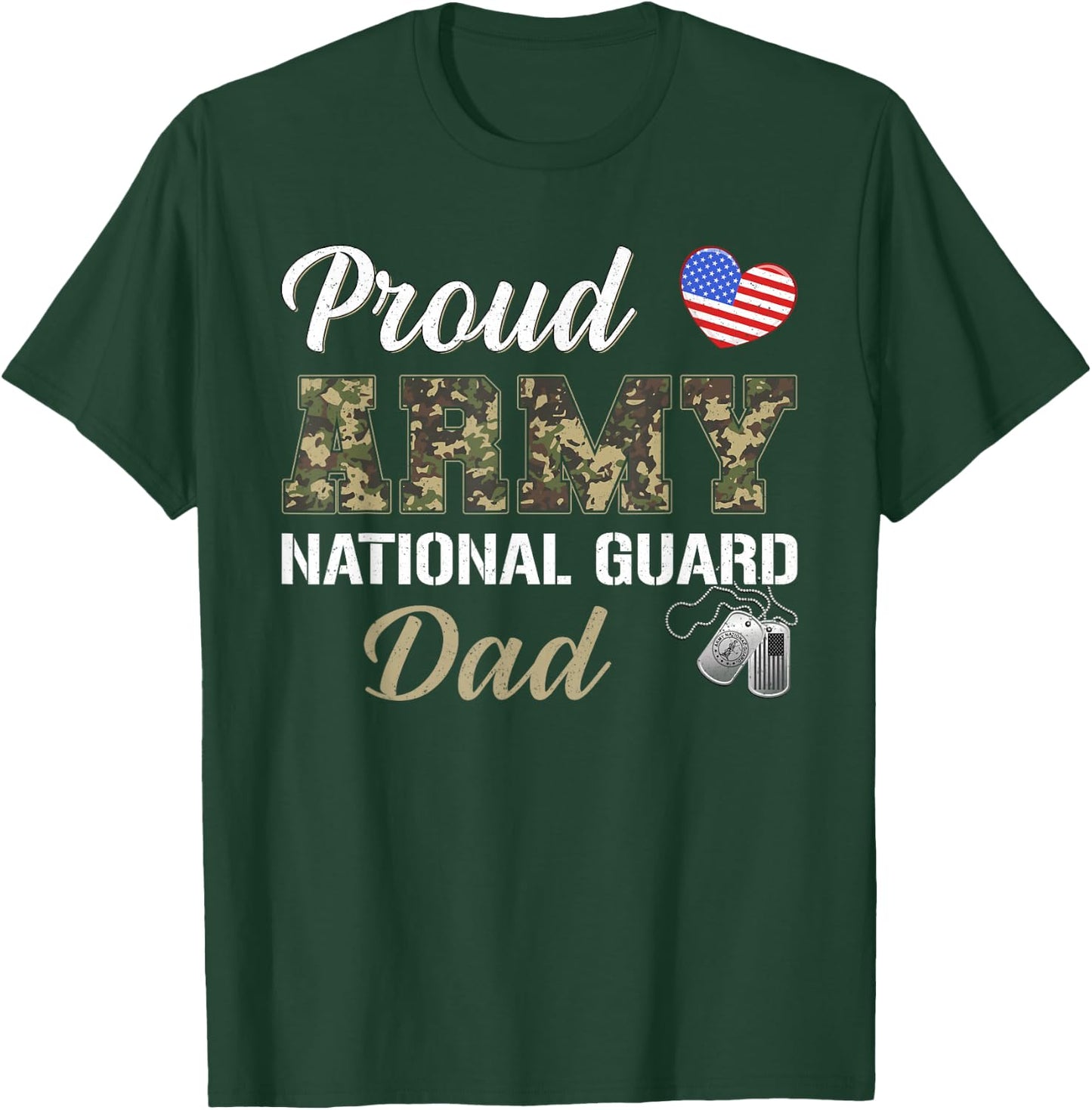 Vintage Proud Army National Guard Dad Military Pride Costume T-Shirt - T-Shirt | Forest