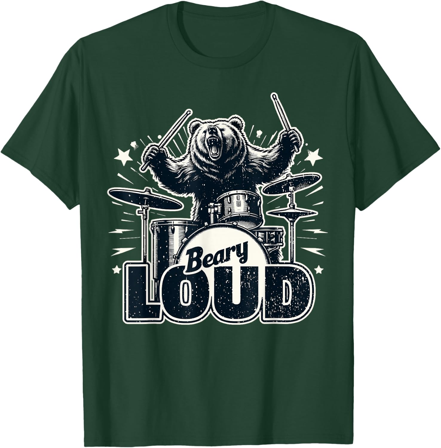 Drumming Bear Drummer T-Shirt - T-Shirt | Forest