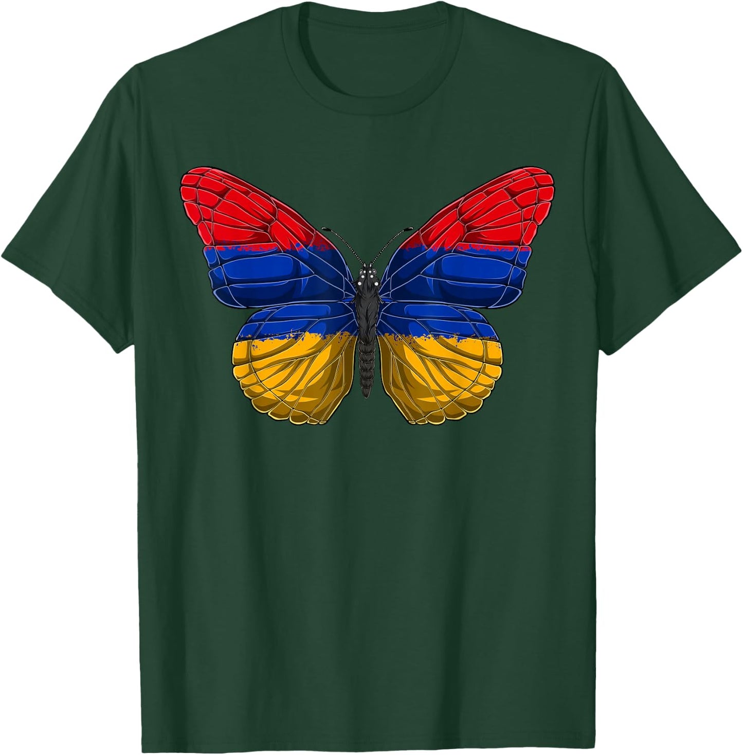 Armenia Butterfly Shirt Patriotic Armenian Flag T-Shirt - T-Shirt | Forest
