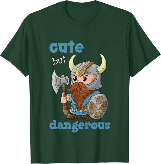 Cute But Dangerous Birthday Boys Viking Warrior, Boys Knight T-Shirt - T-Shirt | Forest
