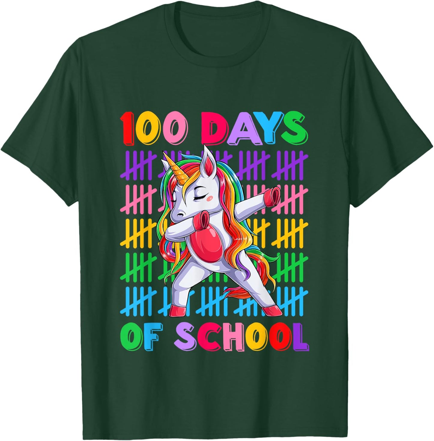 100th Day Teacher Kids Costume Unicorn 100 Days Of School T-Shirt - T-Shirt | Forest