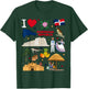 I Love Dominican Republic. Hand Drawn Landmarks, Flag, map T-Shirt - T-Shirt | Forest