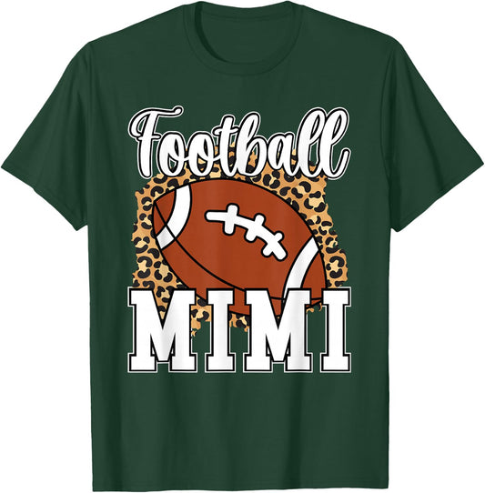 Football Mimi Leopard Grandma Mimi Of A Football Player T-Shirt - T-Shirt | Forest