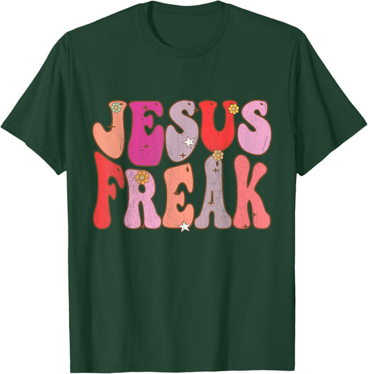 Groovy Retro Vintage Jesus Freak Funny Love Christian T-Shirt - T-Shirt | Forest