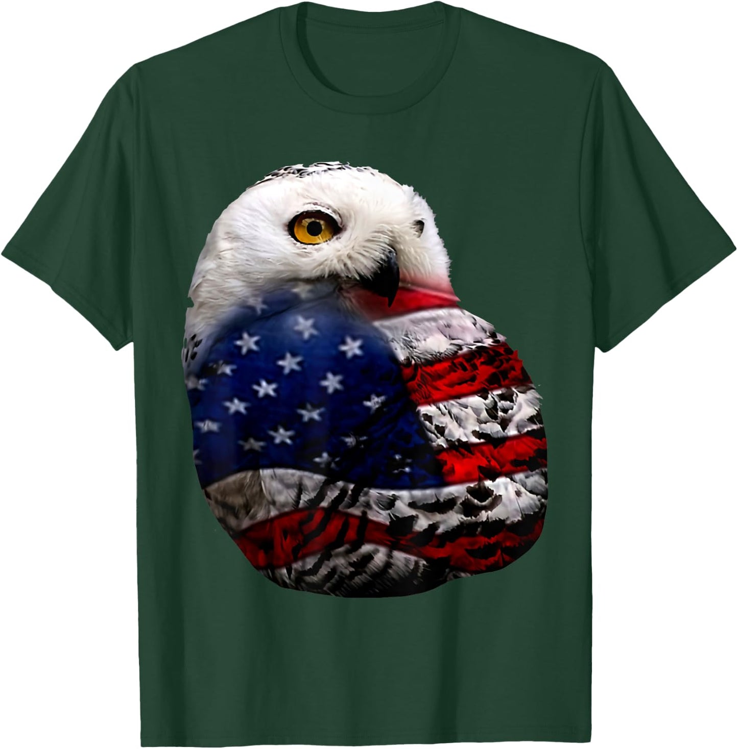Owl flag outfit owl lovers bird lovers 4th of July T-Shirt - T-Shirt | Forest