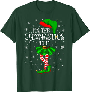 Gymnastics Elf Christmas Matching Family Women Girls Elf T-Shirt - T-Shirt | Forest