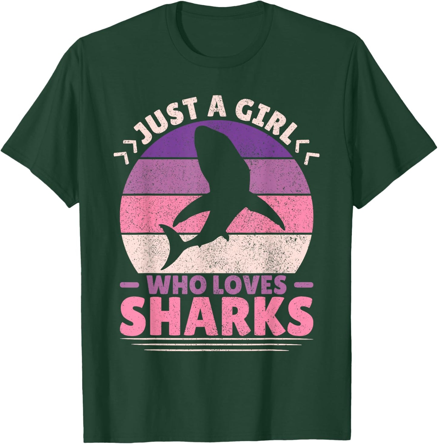 Just A Girl Who Loves Sharks Lover Shark Stuff Funny Shark T-Shirt - T-Shirt | Forest