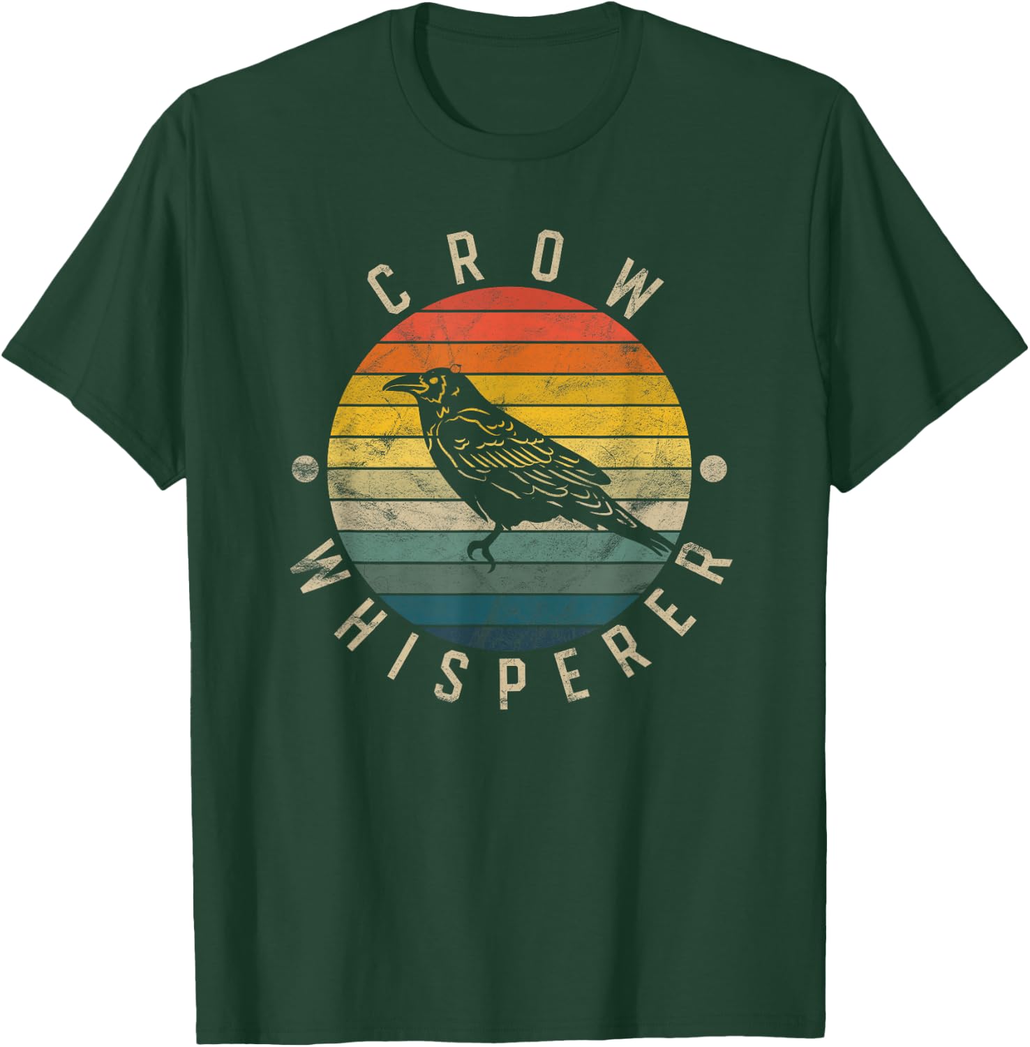 Crow Whisperer Vintage Sunset Cute Raven T-Shirt - T-Shirt | Forest