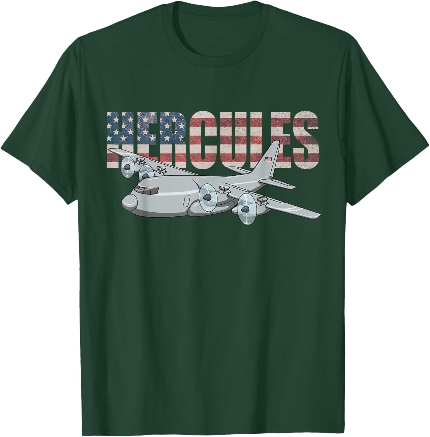 C-130 Hercules American Flag Military Airplane C130 T-Shirt - T-Shirt | Forest