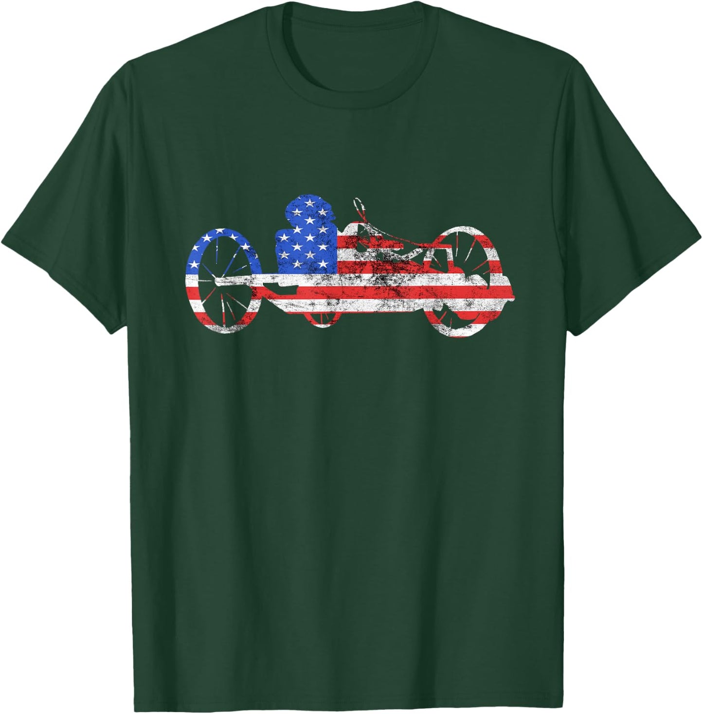 American Recumbent Trike USA Cycling Recumbent Bike Triker T-Shirt - T-Shirt | Forest