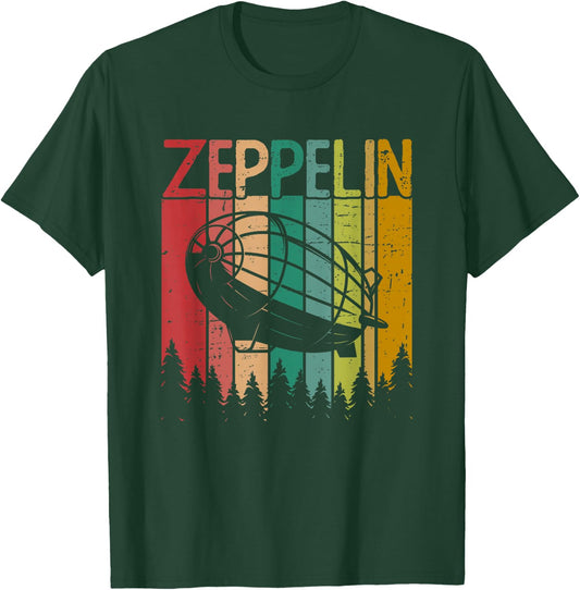 Retro Vintage Zeppelin 70s 80s Dirigible Airship T-Shirt - T-Shirt | Forest
