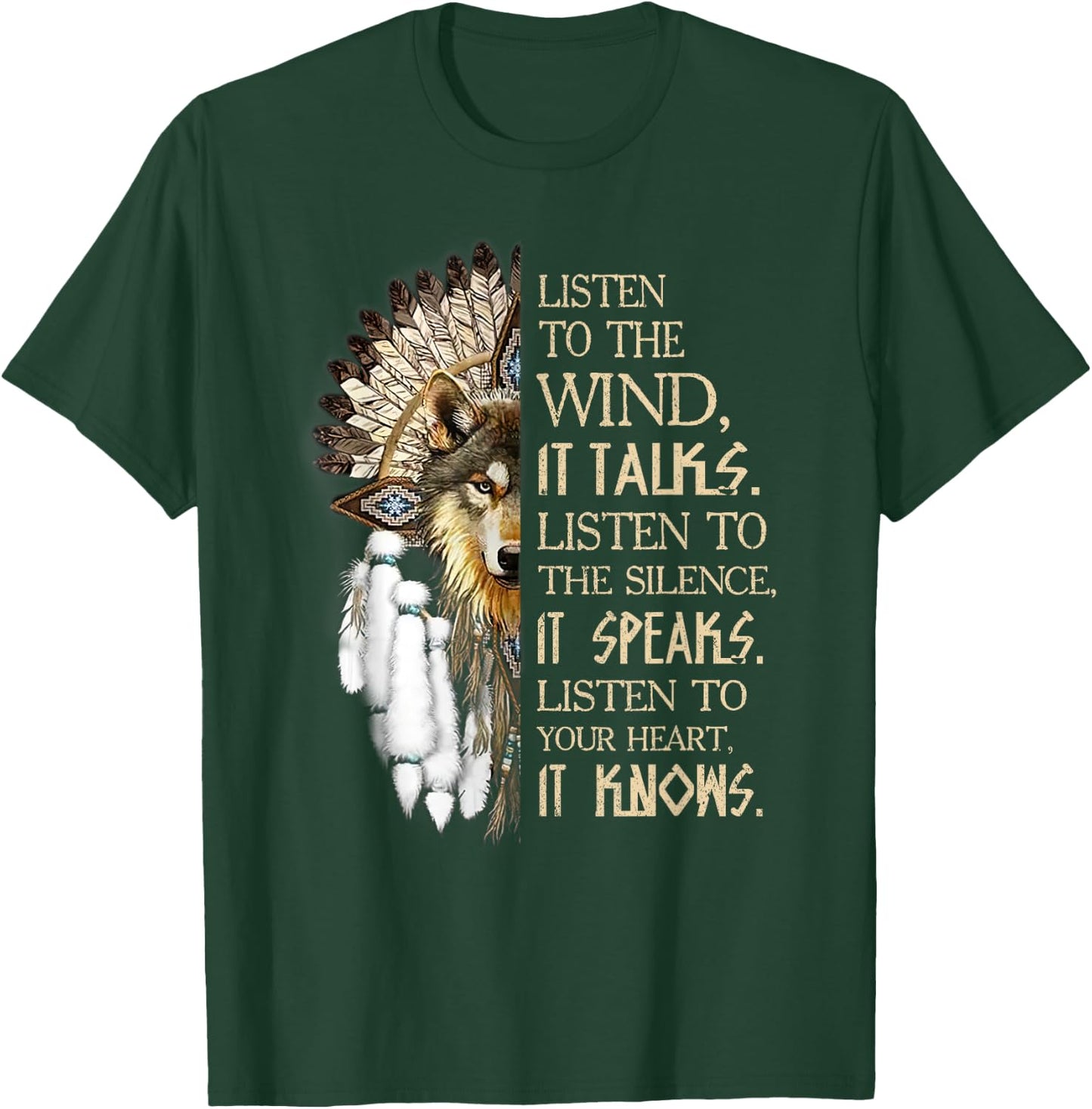 Listen to The Wind Eagle Native American T-Shirt - T-Shirt | Forest