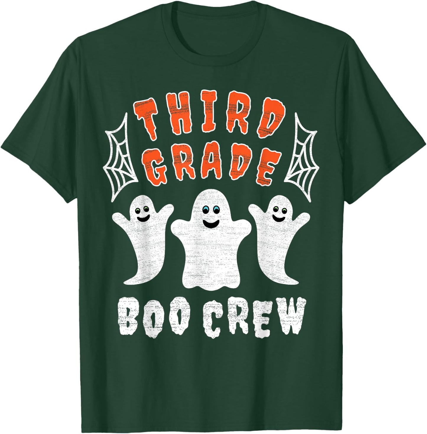 Third Grade Teacher Student Gift | Halloween Ghost Boo Crew Men Women Kids T-Shirt - T-Shirt | Forest