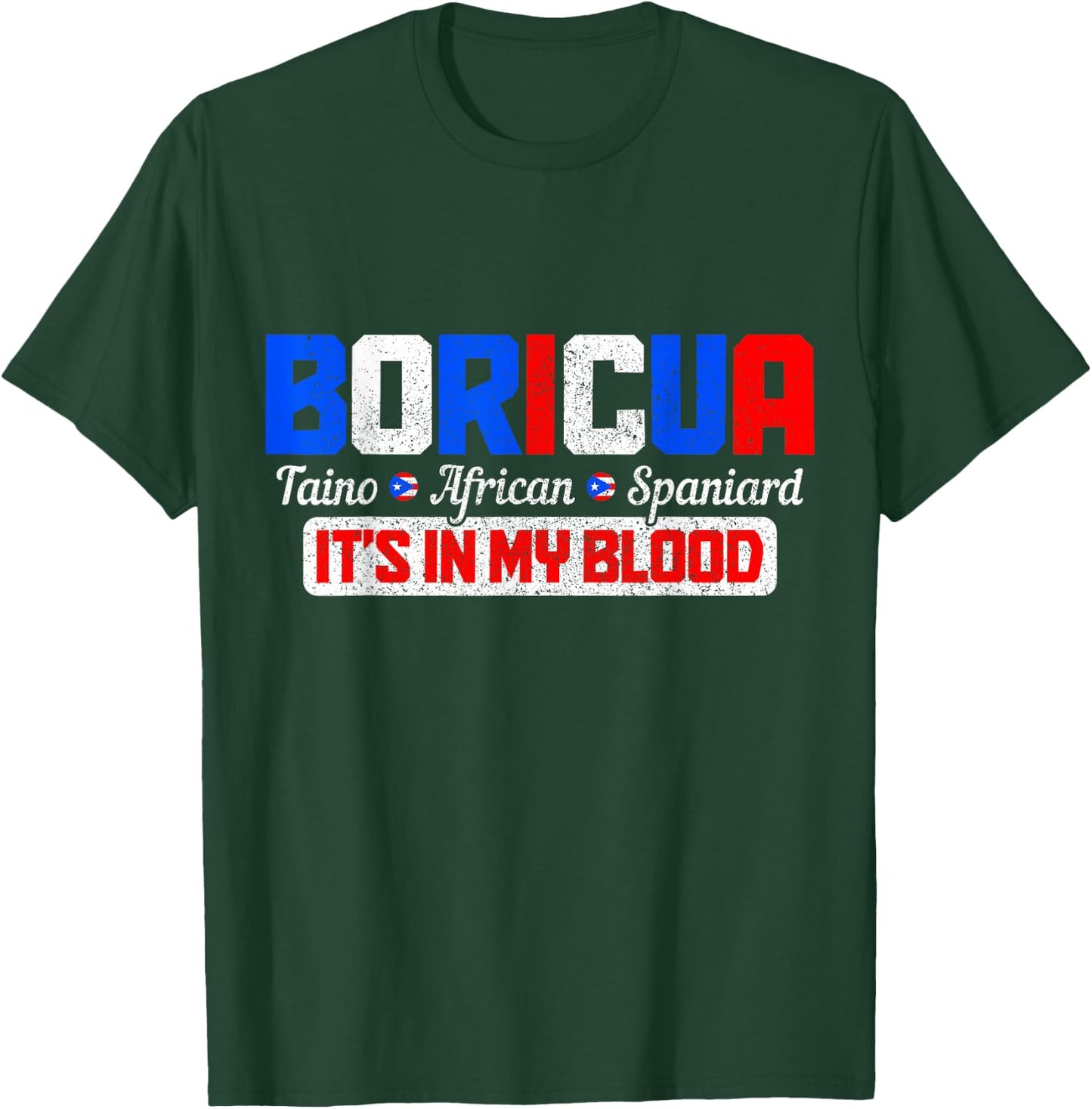 Boricua Puerto Rico Pride Puerto Rican Taino African Spanish T-Shirt - T-Shirt | Forest