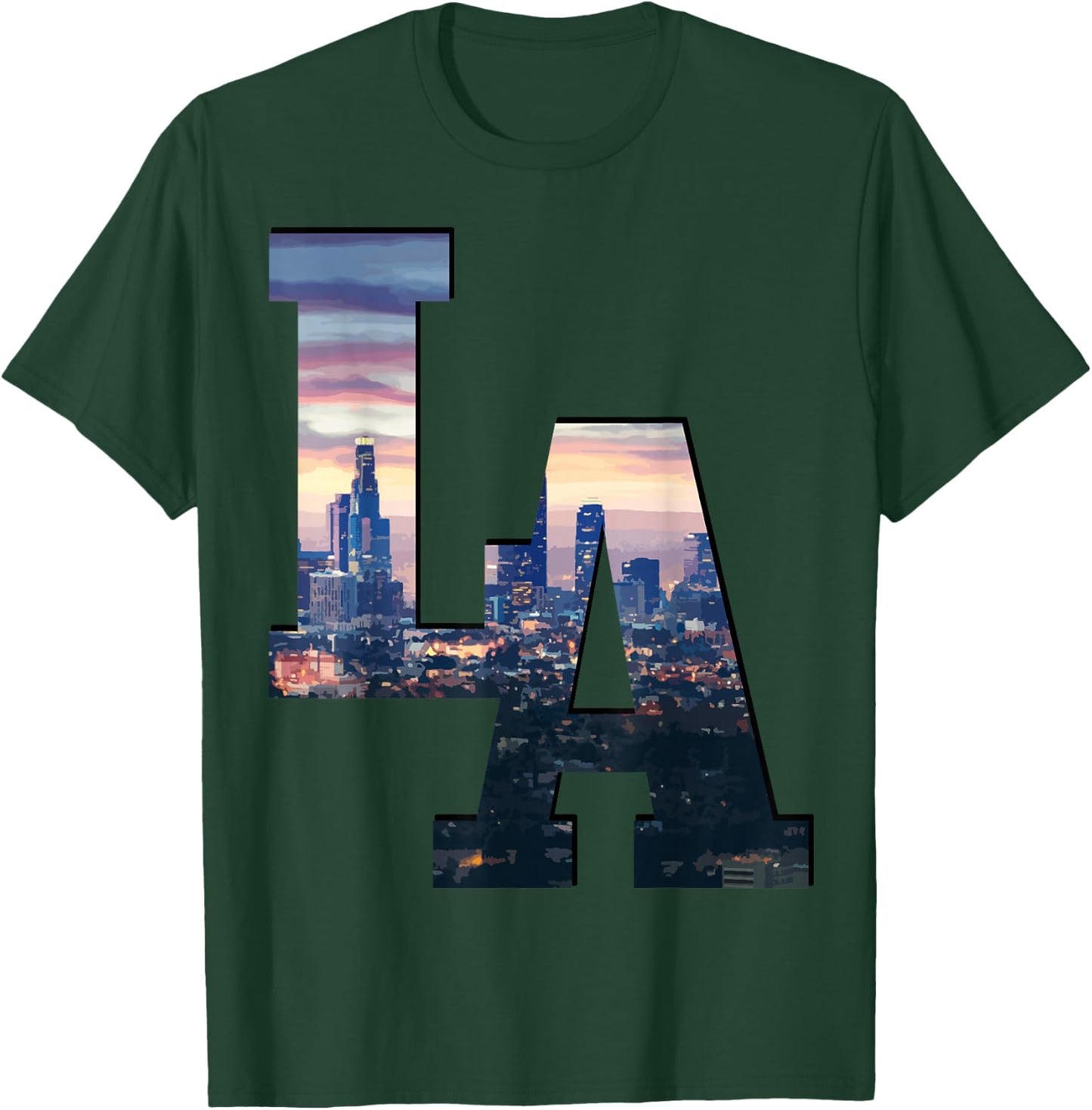 Los Angeles LA Skyline Vintage California LA T-Shirt - T-Shirt | Forest