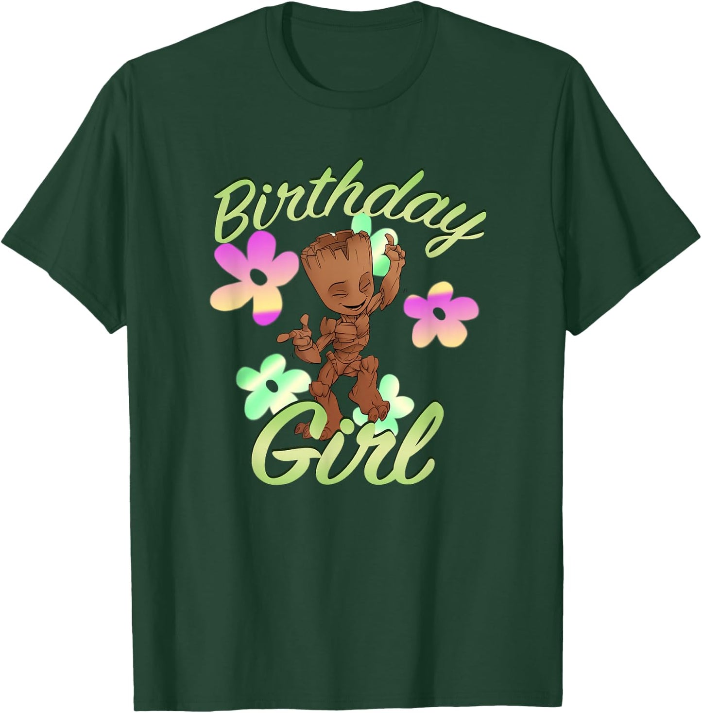 Marvel Groot Birthday Girl Floral Dance T-Shirt - T-Shirt | Forest