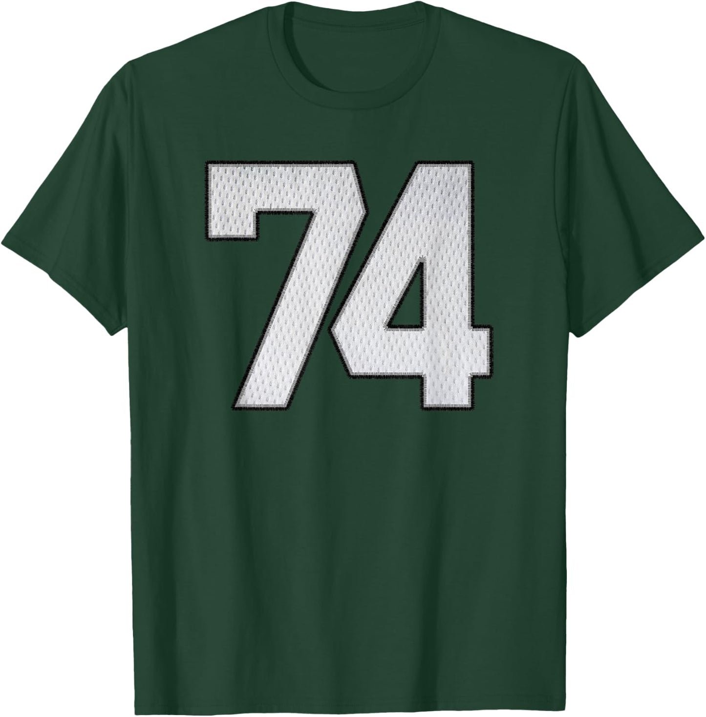 White Jersey Number 74 Athlete Sports Supporter Fanwear T-Shirt - T-Shirt | Forest
