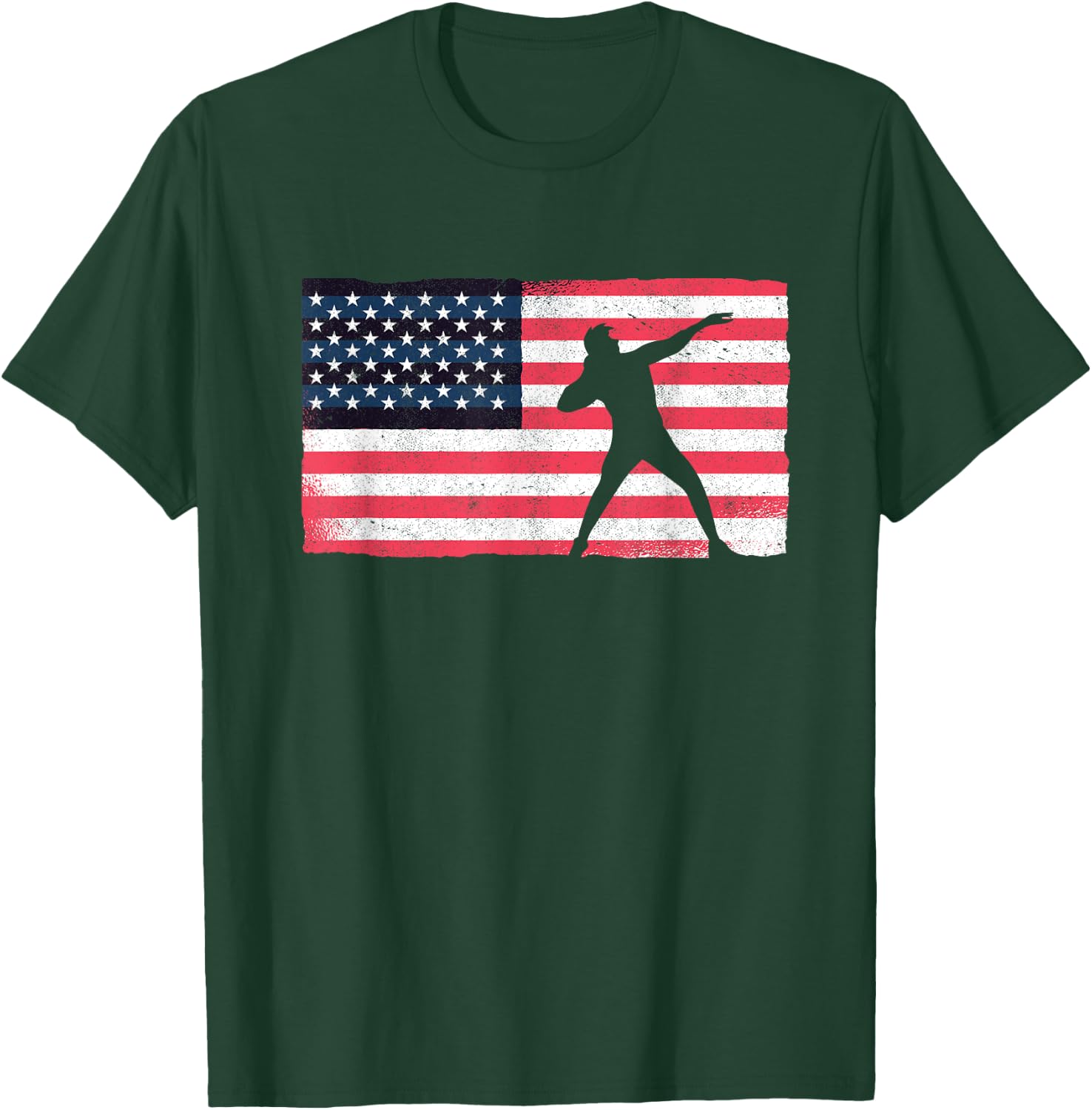 Shot Putter American Flag USA Throw Track And Field Shot Put T-Shirt - T-Shirt | Forest