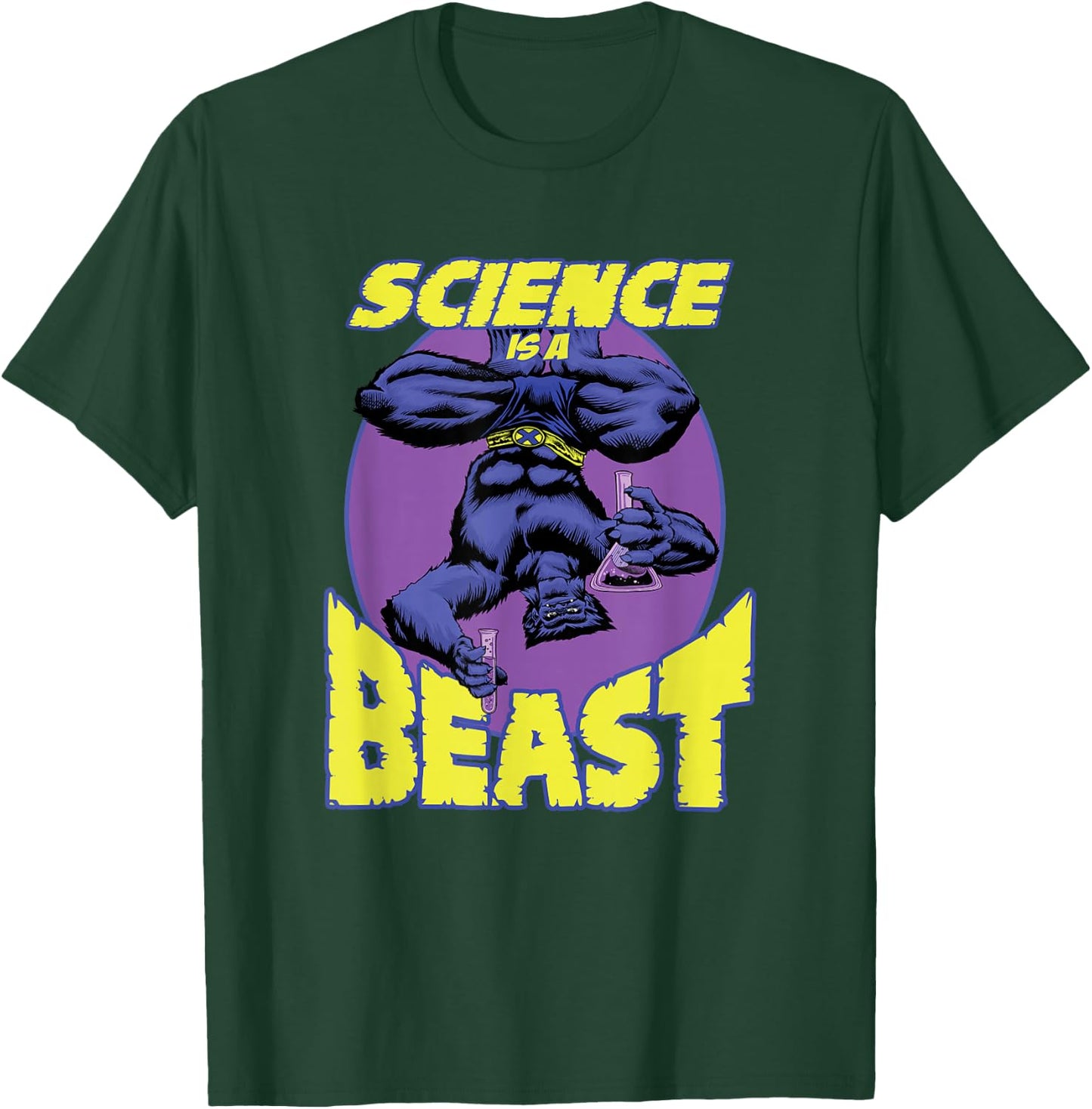 Marvel X-Men Science Is A Beast Retro Dr. McCoy Portrait T-Shirt - T-Shirt | Forest