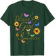 Blessed By God For 82 Year Butterfly Sunflower 82nd Birthday T-Shirt - T-Shirt | Forest