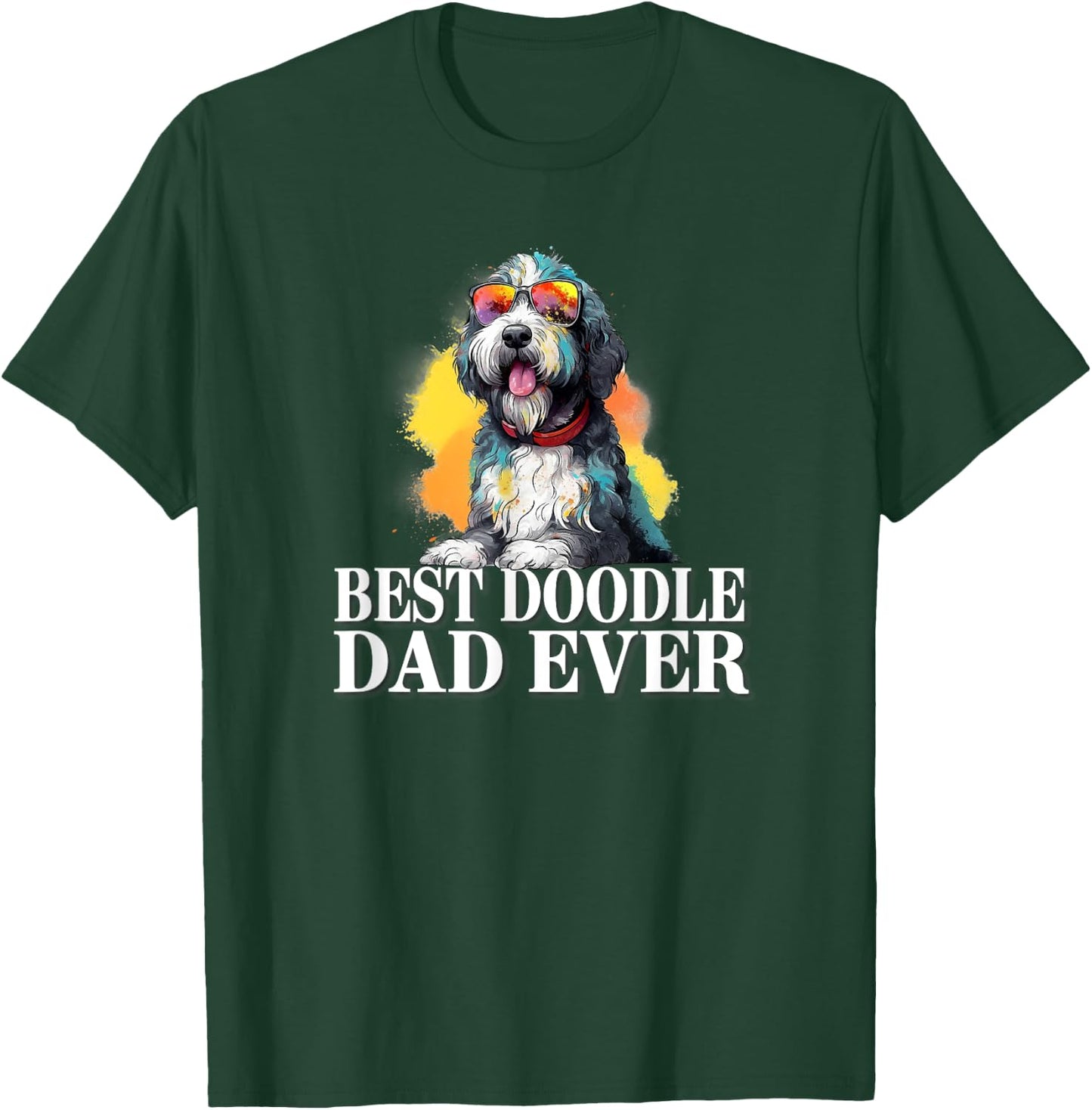 Cute Dog Lover Sunglasses Best Bernedoodle Dad Women Kids T-Shirt - T-Shirt | Forest