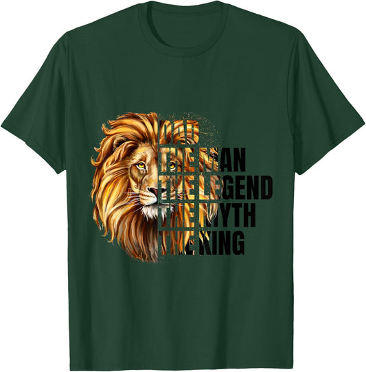Dad the Man the Myth the Legend Leopard Lion Father's Day T-Shirt - T-Shirt | Forest