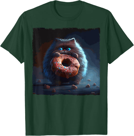 Funny Cat Bigfoot Donut Women Kids T-Shirt - T-Shirt | Forest