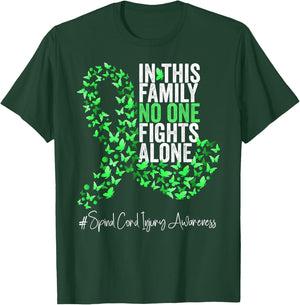 Spinal Cord Injury Awareness Month Green Ribbon Butterflies T-Shirt - T-Shirt | Forest