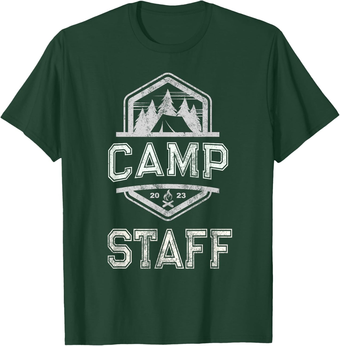 Vintage CAMP STAFF Summer Campground Host Crew Counselor T-Shirt - T-Shirt | Forest