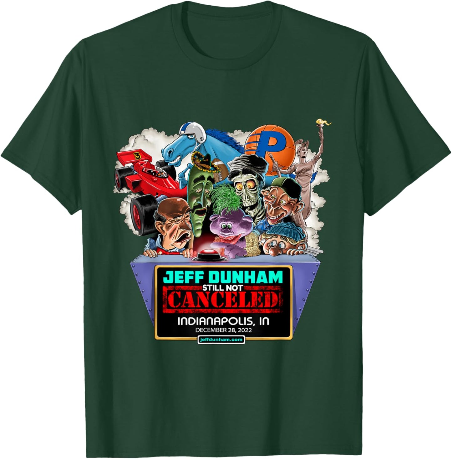 Jeff Dunham Indianapolis, IN (2022) T-Shirt - T-Shirt | Forest