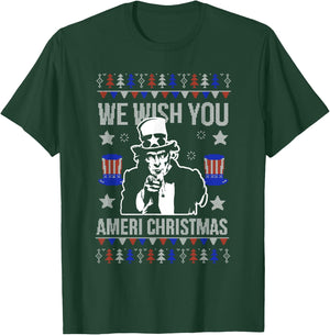 Threadrock -Adults Black Ugly Christmas T-Shirt - T-Shirt | Forest