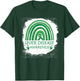 Liver Disease Awareness Bleached Rainbow Green Ribbon Men T-Shirt - T-Shirt | Forest