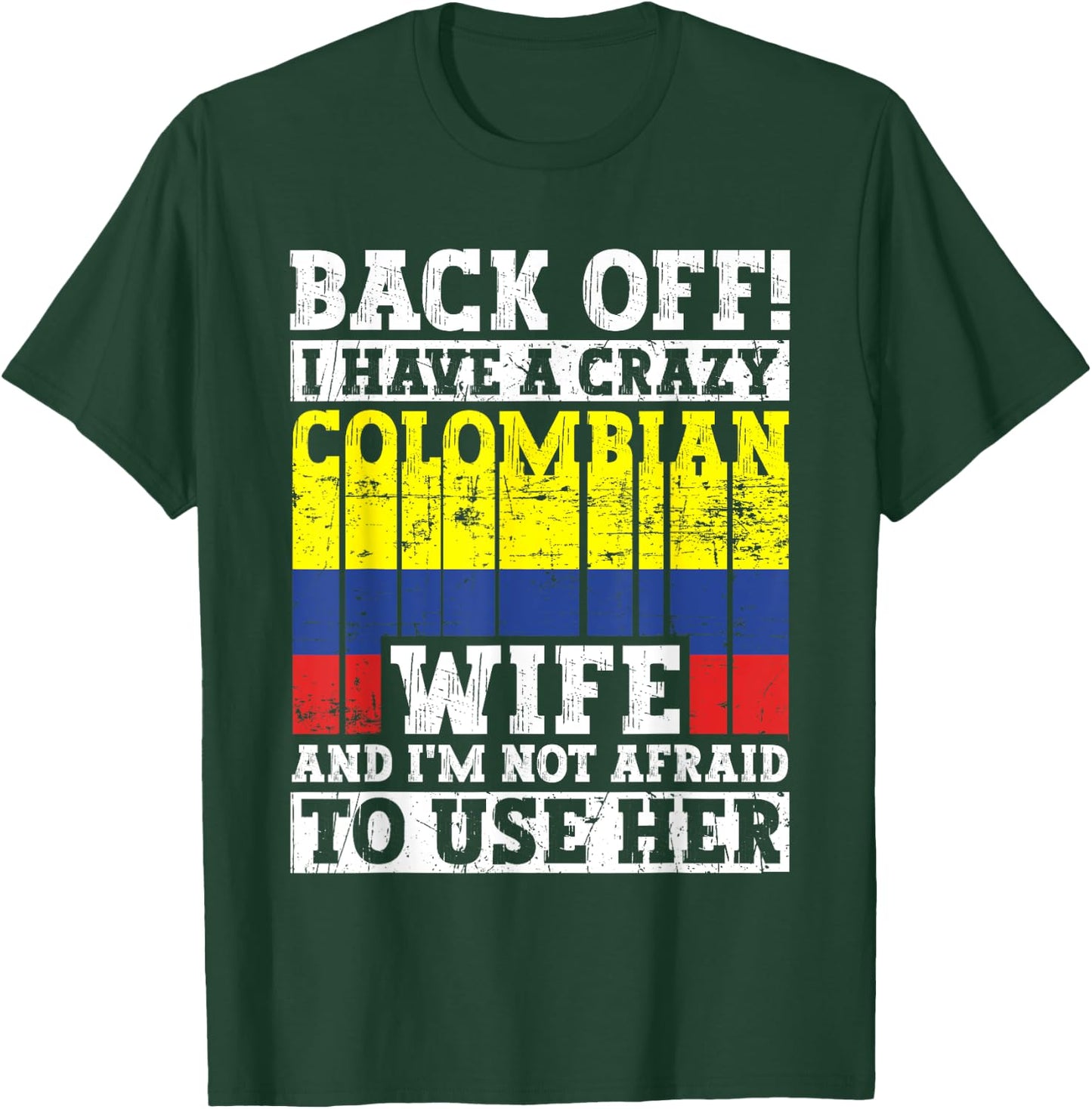 Funny Colombian Husband Apparel Colombia Flag Heritage T-Shirt - T-Shirt | Forest