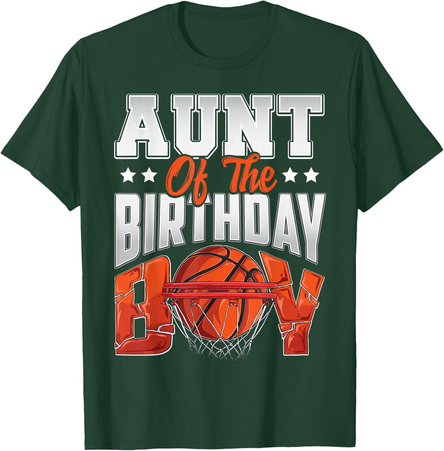 Aunt basketball birthday Boy Family Baller b-day Party T-Shirt - T-Shirt | Forest