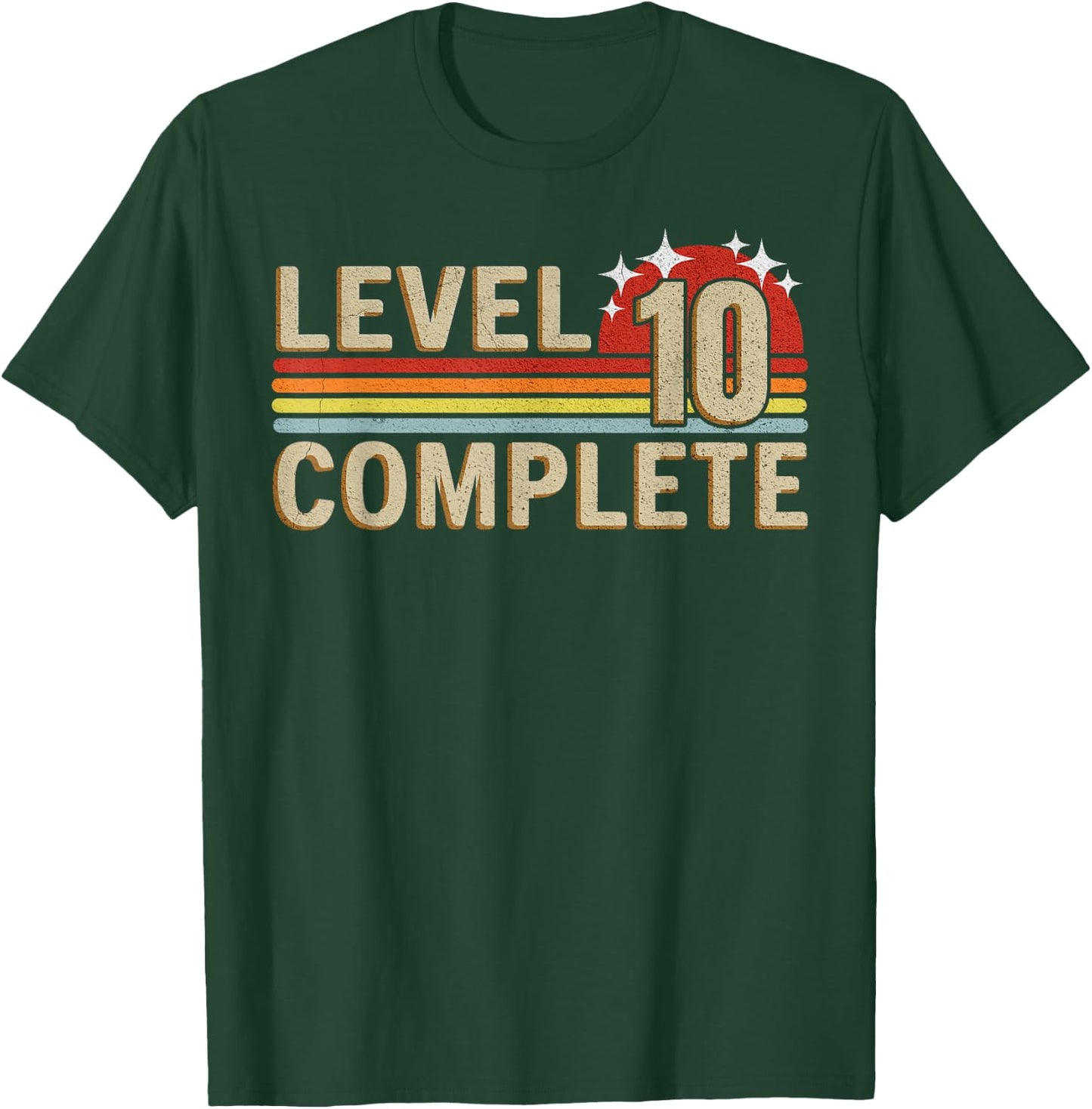 Level 10 Complete Gaming Vintage 10 Years Wedding T-Shirt - T-Shirt | Forest