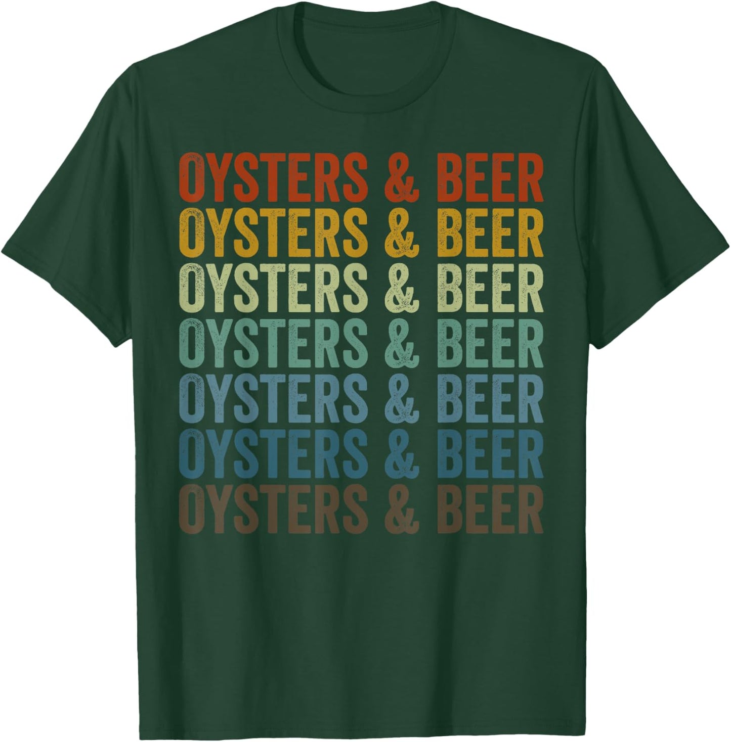 Oysters & Beer Oyster Oyster Shucking Seafood Lover Beer T-Shirt - T-Shirt | Forest