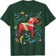 Swedish Dala Horse Folk Art Sweden Flag Dalahelmsoljd T-Shirt - T-Shirt | Forest