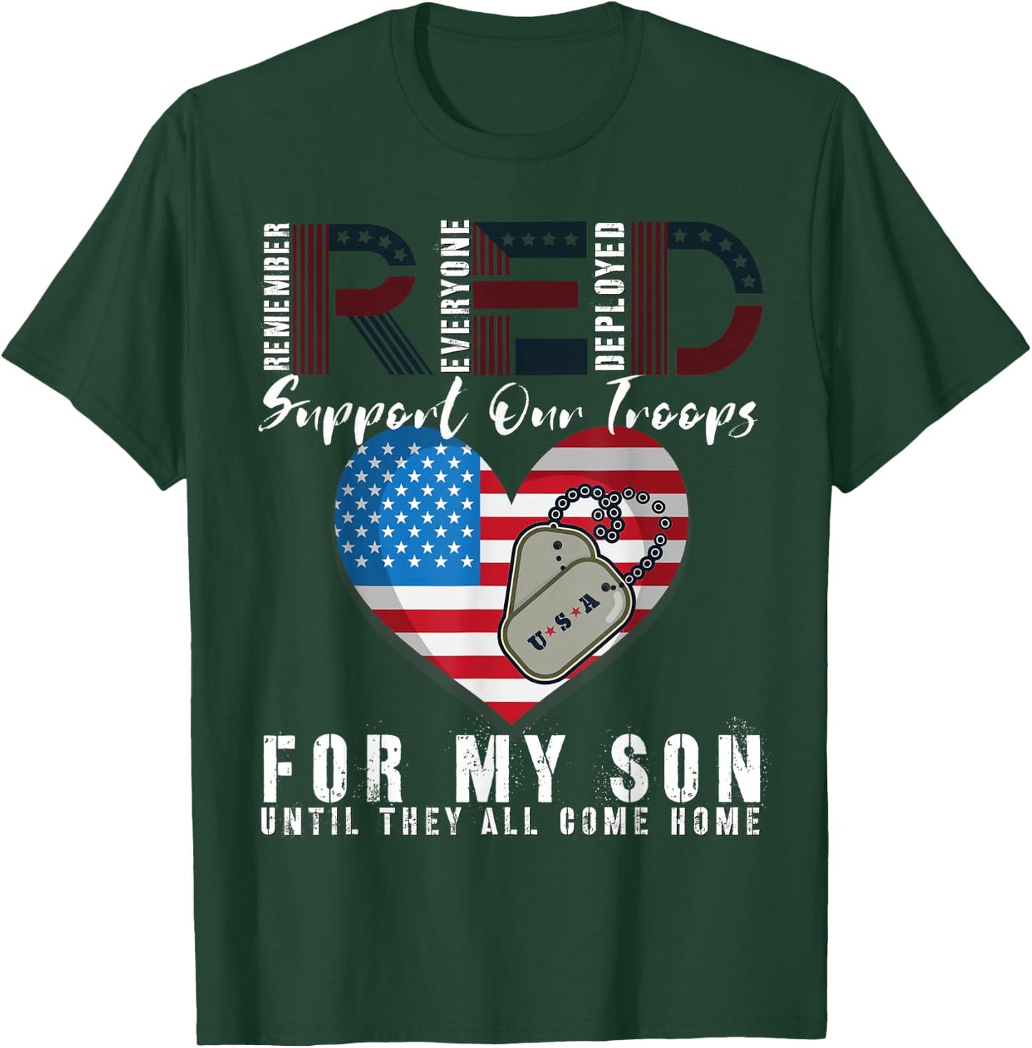 Red Friday Military I Wear Red For My Son Remember Everyone T-Shirt - T-Shirt | Forest