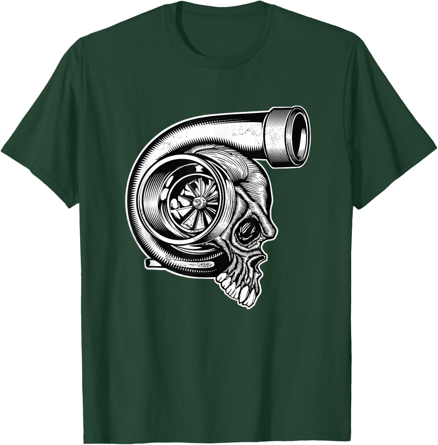 Turbocharger Skull Turbo Fast Race Car Boost Mechanic Tuning T-Shirt - T-Shirt | Forest